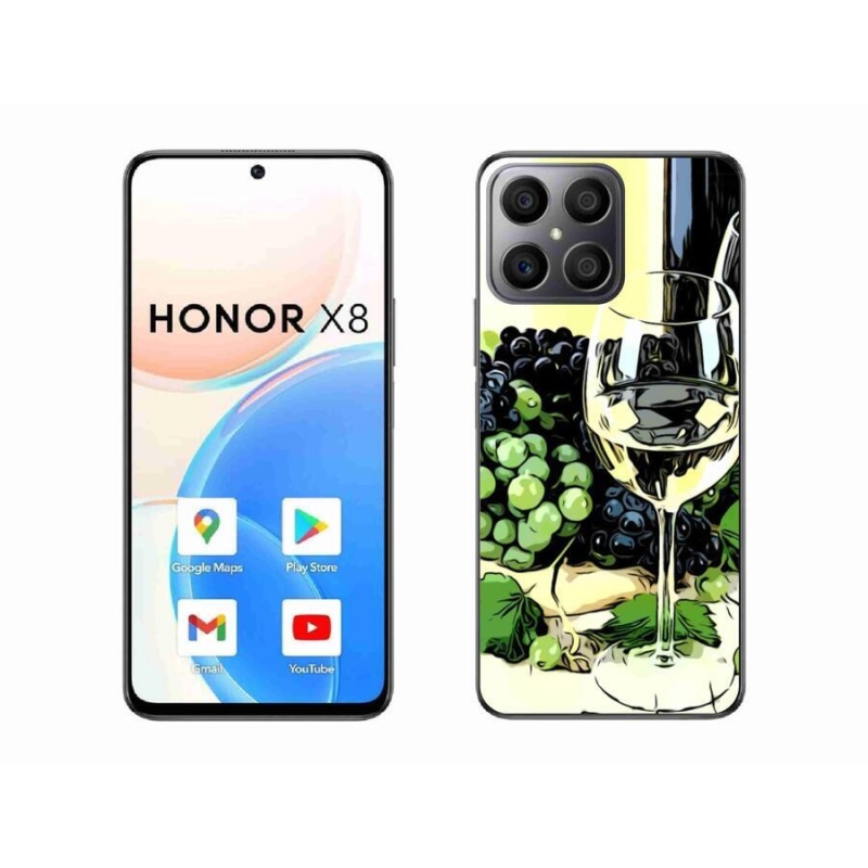 Gélový kryt mmCase na mobil Honor X8 4G - pohár vína