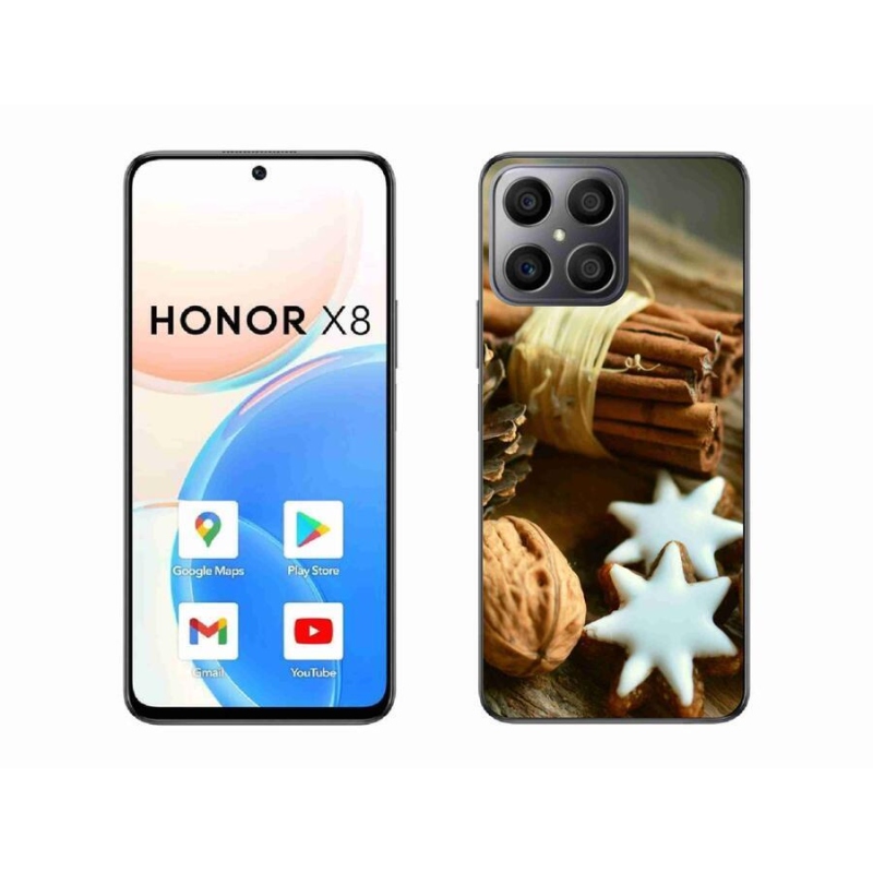 Gélový kryt mmCase na mobil Honor X8 4G - škorica a perníčky