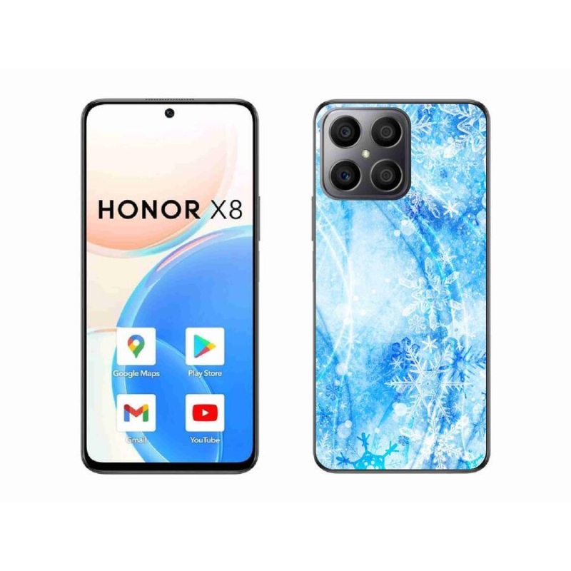 Gélový kryt mmCase na mobil Honor X8 4G - snehové vločky