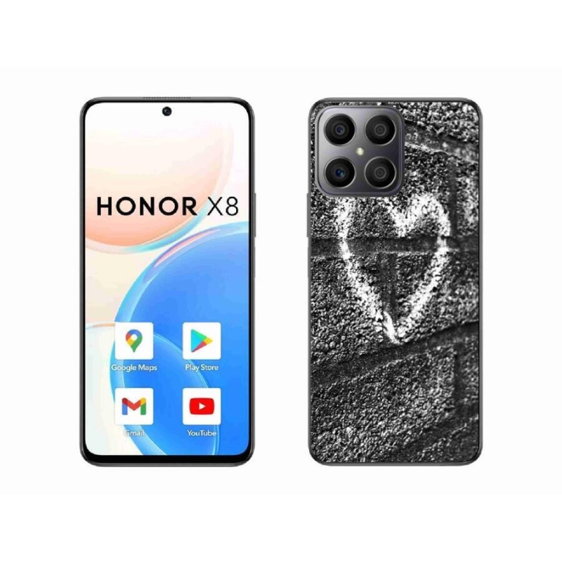 Gélový kryt mmCase na mobil Honor X8 4G - srdce na stene