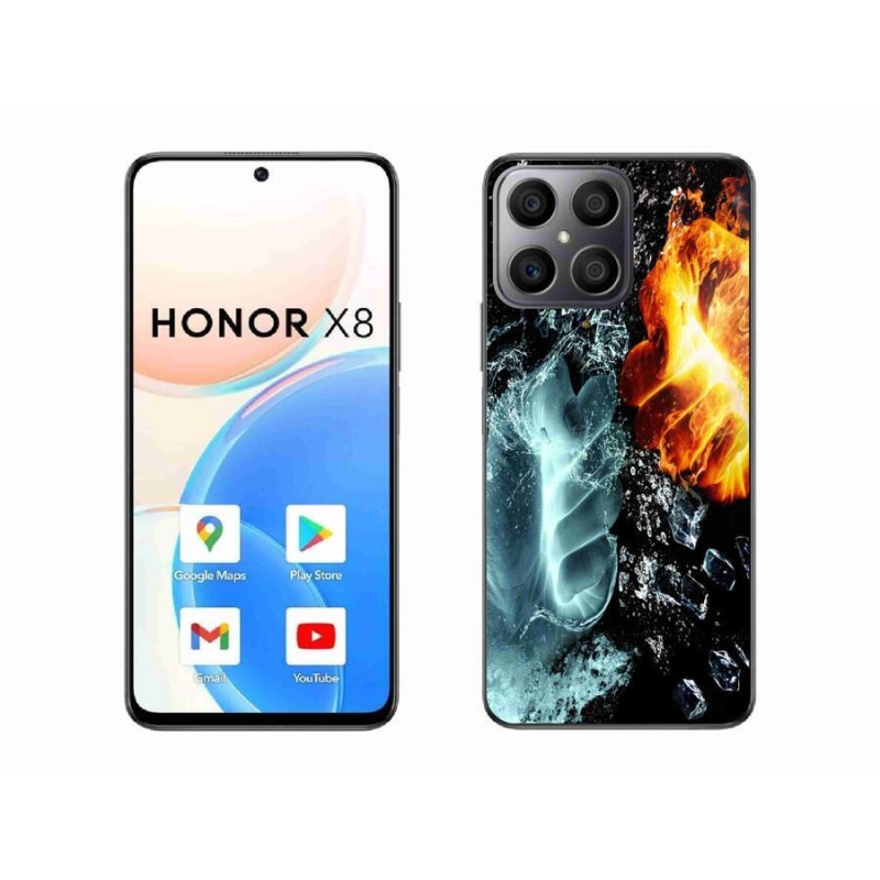 Gélový kryt mmCase na mobil Honor X8 4G - voda a oheň