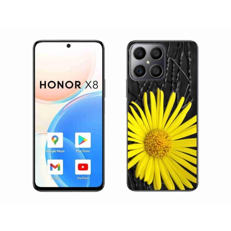 Gélový kryt mmCase na mobil Honor X8 4G - žltý kvet