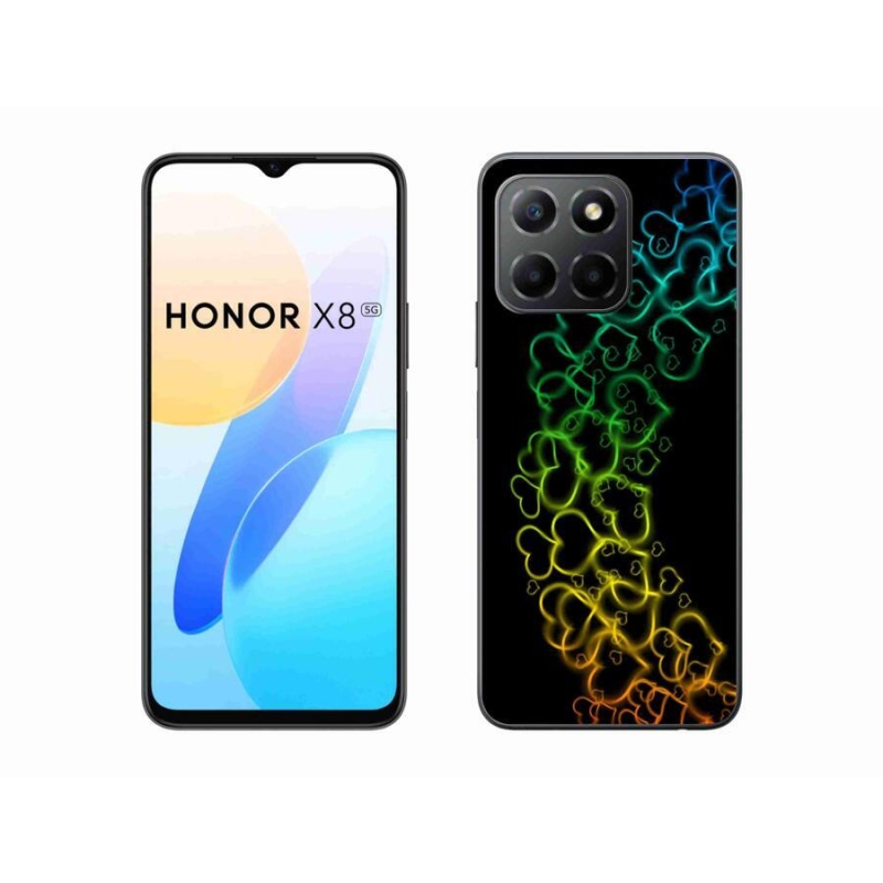 Gélový kryt mmCase na mobil Honor X8 5G/Honor 70 Lite 5G - farebné srdiečka