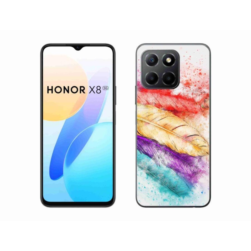 Gélový kryt mmCase na mobil Honor X8 5G/Honor 70 Lite 5G - farebné perie