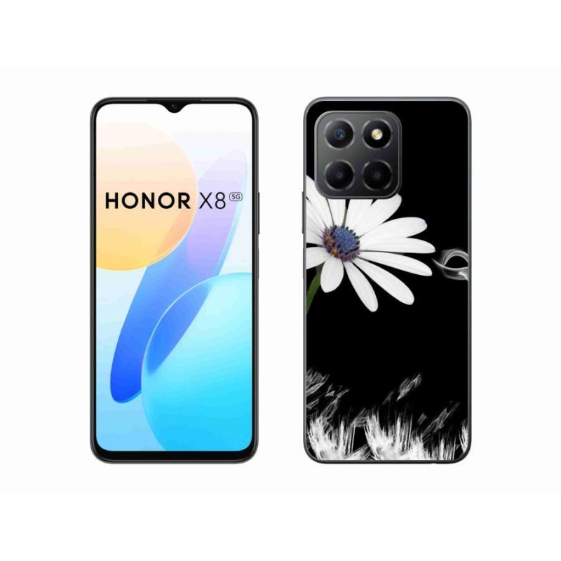 Gélový kryt mmCase na mobil Honor X8 5G/Honor 70 Lite 5G - biela kvetina