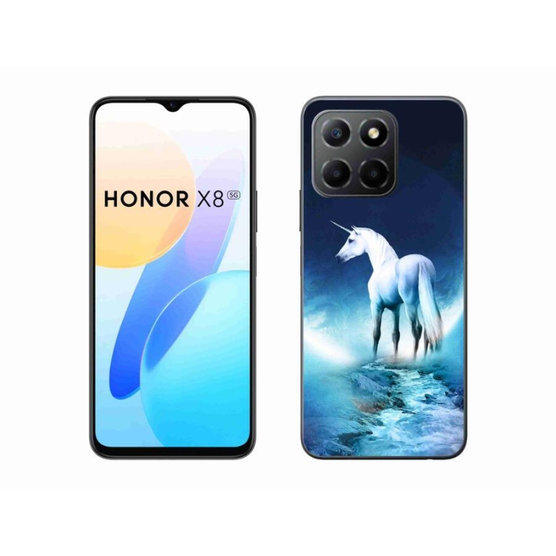 Gélový kryt mmCase na mobil Honor X8 5G/Honor 70 Lite 5G - biely jednorožec