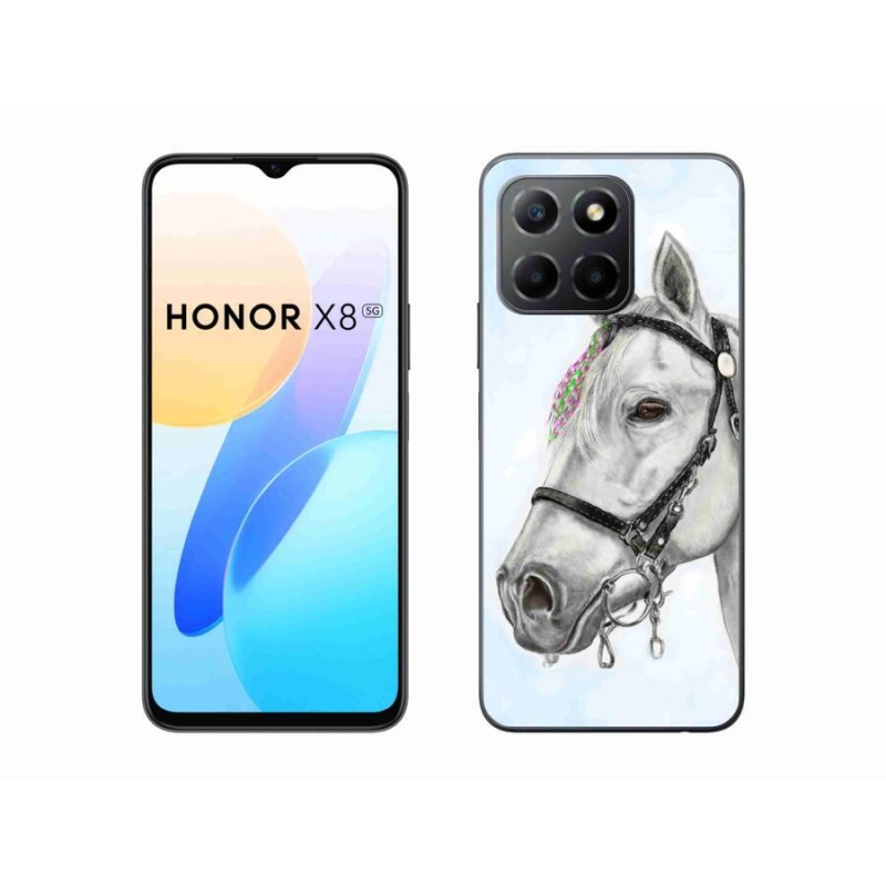 Gélový kryt mmCase na mobil Honor X8 5G/Honor 70 Lite 5G - biely kôň 1