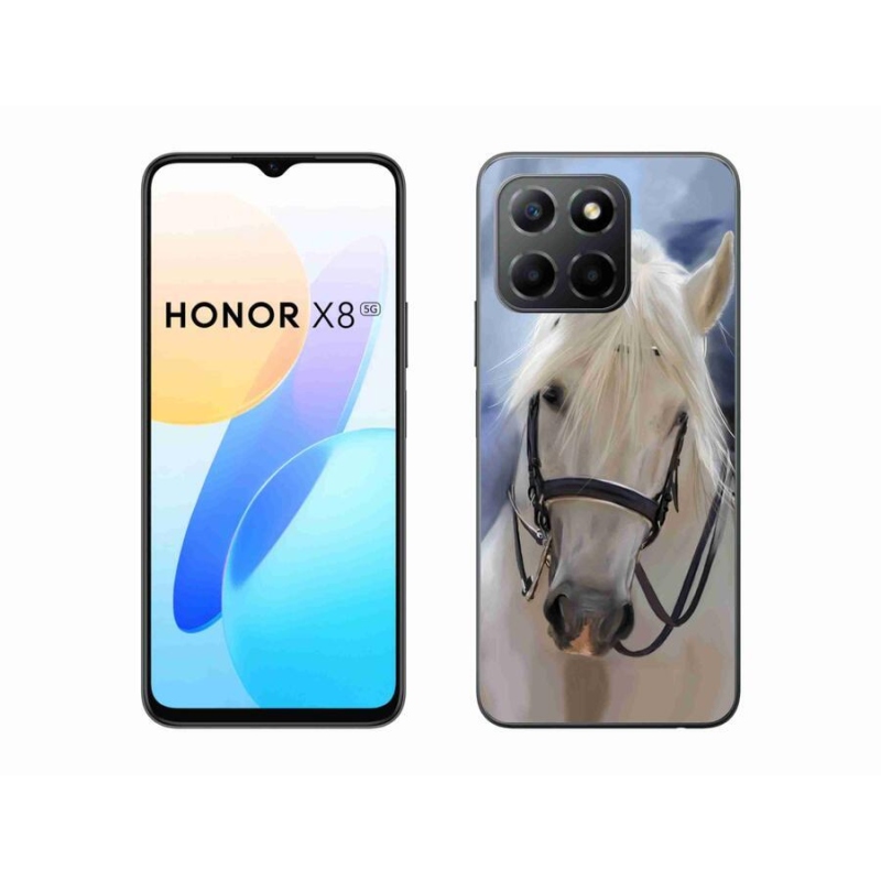 Gélový kryt mmCase na mobil Honor X8 5G/Honor 70 Lite 5G - biely kôň