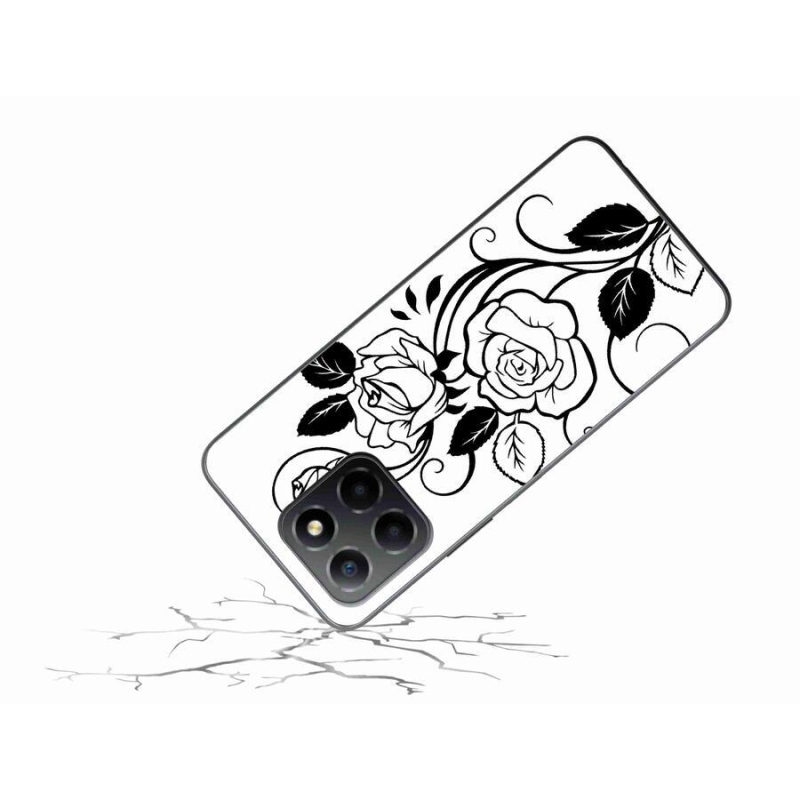 Gélový kryt mmCase na mobil Honor X8 5G/Honor 70 Lite 5G - čiernobiela ruža