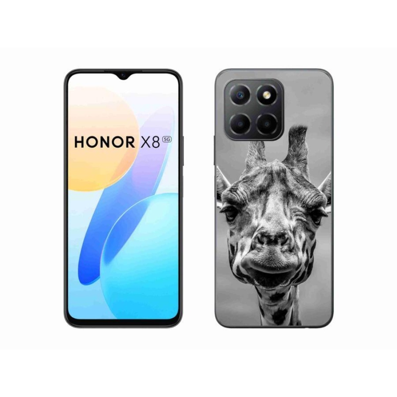 Gélový kryt mmCase na mobil Honor X8 5G/Honor 70 Lite 5G - čiernobiela žirafa