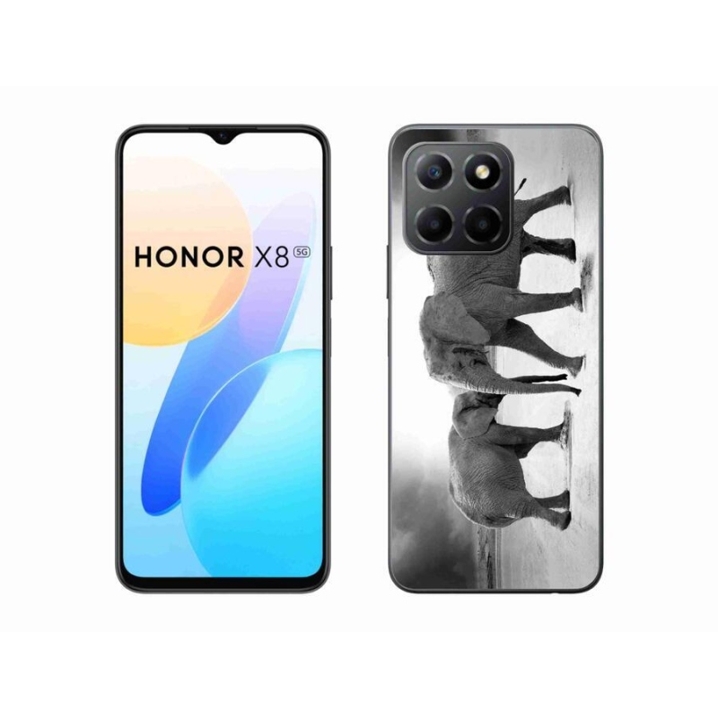 Gélový kryt mmCase na mobil Honor X8 5G/Honor 70 Lite 5G - čiernobieli slony