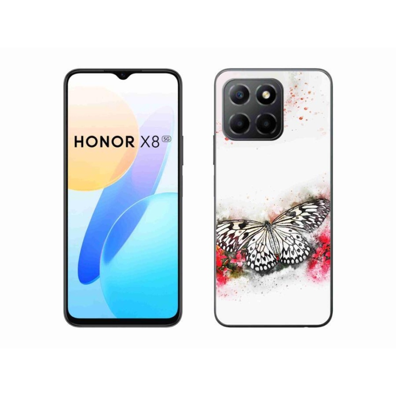 Gélový kryt mmCase na mobil Honor X8 5G/Honor 70 Lite 5G - čiernobiely motýľ