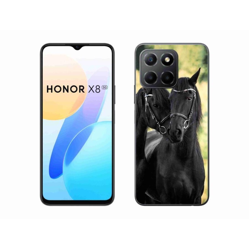 Gélový kryt mmCase na mobil Honor X8 5G/Honor 70 Lite 5G - dva čierne kone