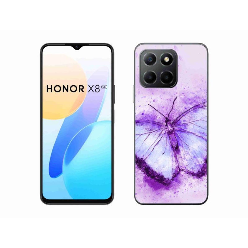 Gélový kryt mmCase na mobil Honor X8 5G/Honor 70 Lite 5G - fialový motýľ