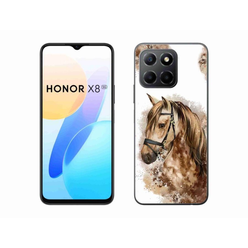 Gélový kryt mmCase na mobil Honor X8 5G/Honor 70 Lite 5G - hnedý kreslený kôň