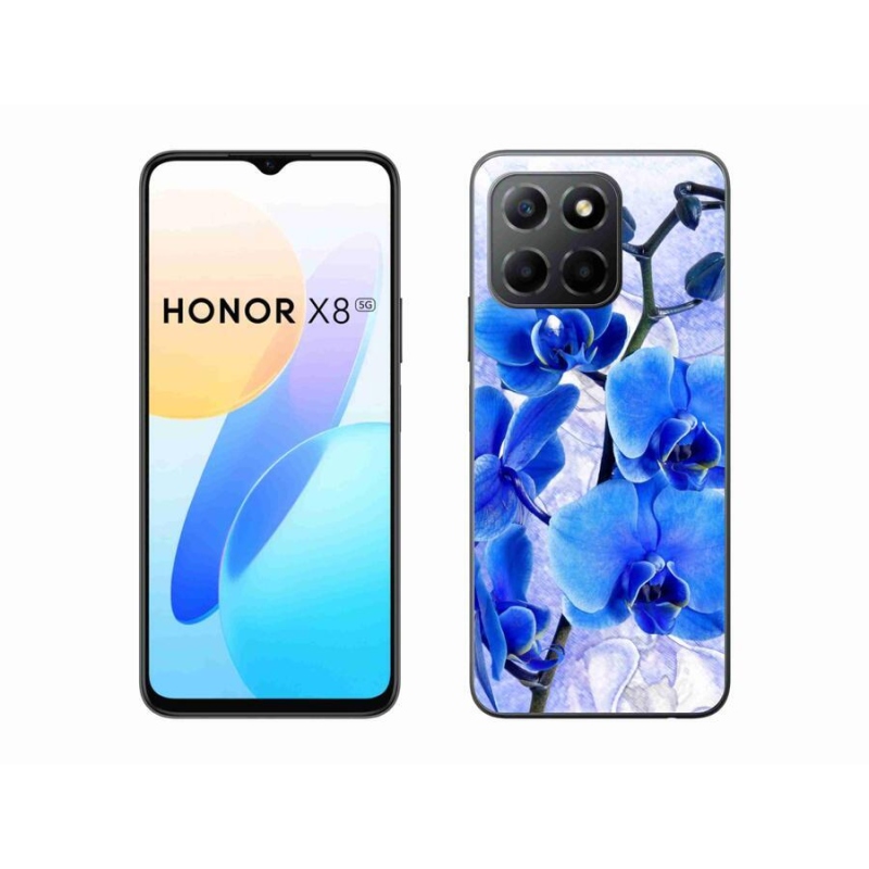 Gélový kryt mmCase na mobil Honor X8 5G/Honor 70 Lite 5G - modré kvety