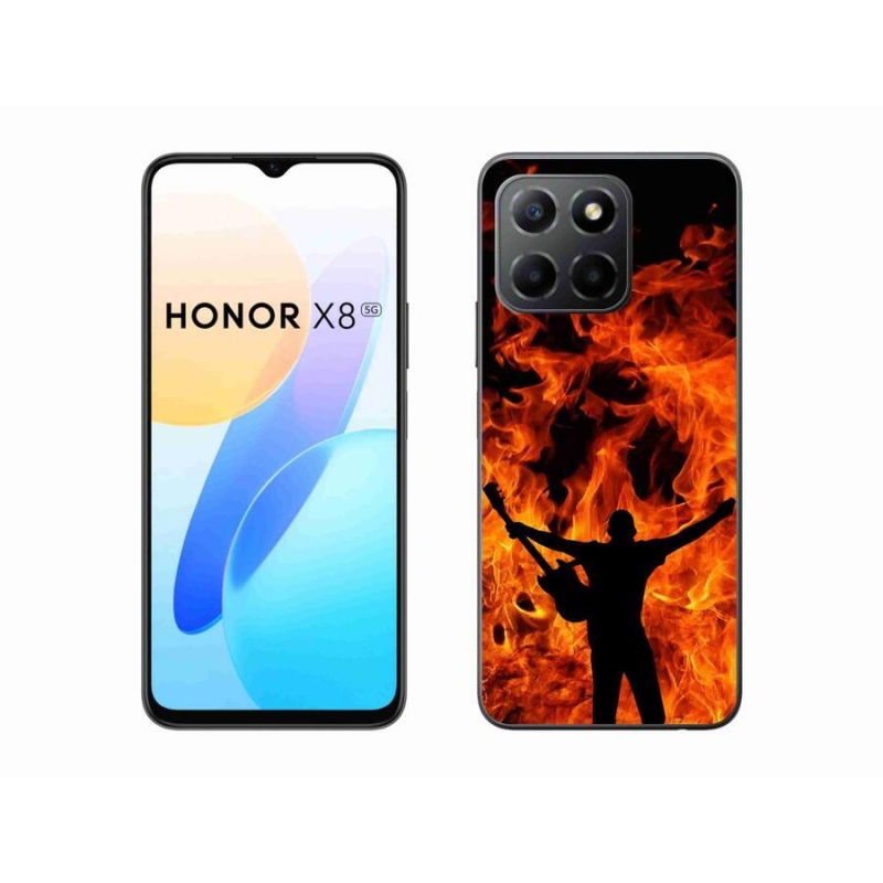 Gélový kryt mmCase na mobil Honor X8 5G/Honor 70 Lite 5G - muzikant a oheň