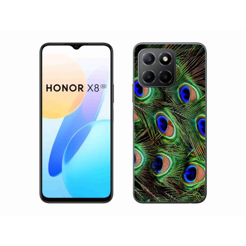 Gélový kryt mmCase na mobil Honor X8 5G/Honor 70 Lite 5G - pávie perie
