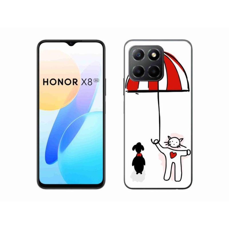 Gélový kryt mmCase na mobil Honor X8 5G/Honor 70 Lite 5G - psík a mačička