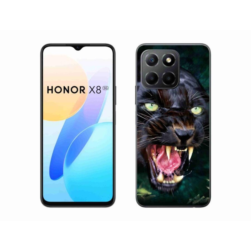 Gélový kryt mmCase na mobil Honor X8 5G/Honor 70 Lite 5G - rozzúrený čierny panter