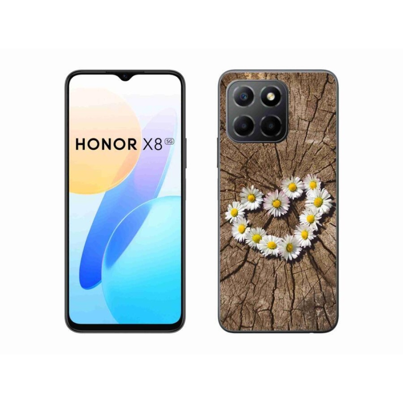 Gélový kryt mmCase na mobil Honor X8 5G/Honor 70 Lite 5G - srdce z margaréty