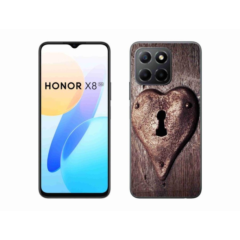 Gélový kryt mmCase na mobil Honor X8 5G/Honor 70 Lite 5G - zámok v tvare srdca