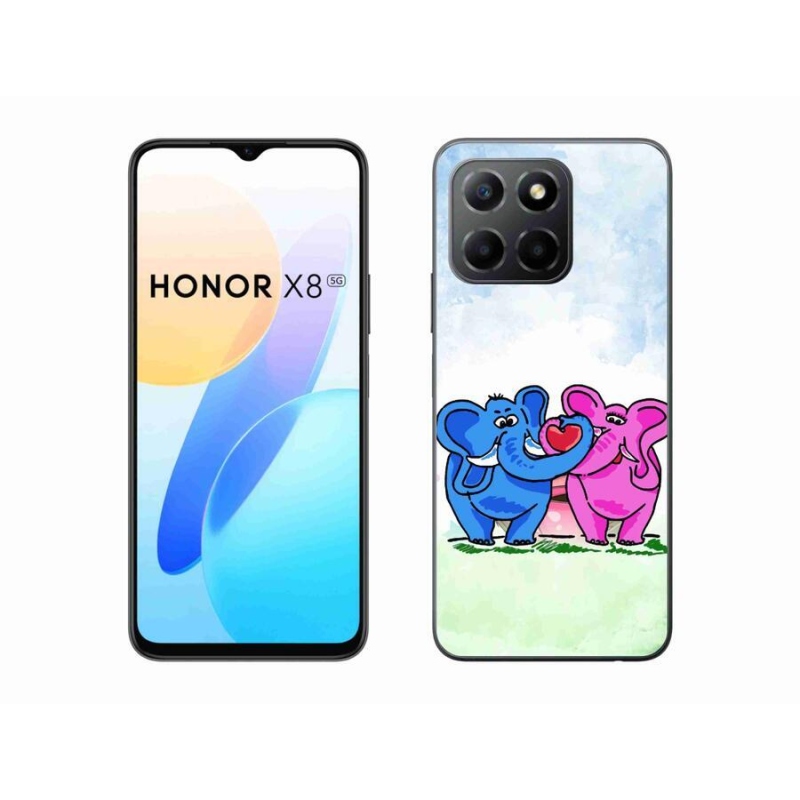 Gélový kryt mmCase na mobil Honor X8 5G/Honor 70 Lite 5G - zamilovaní slony