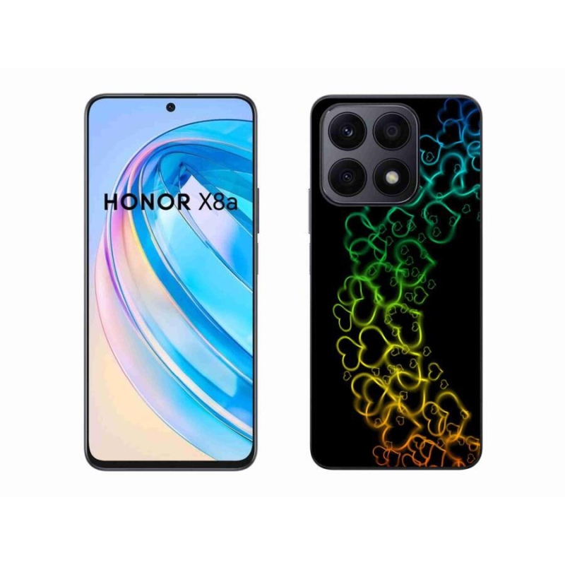 Gélový kryt mmCase na mobil Honor X8a - farebné srdiečka