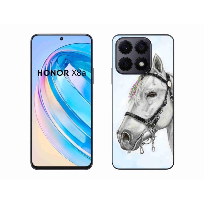 Gélový kryt mmCase na mobil Honor X8a - biely kôň 1