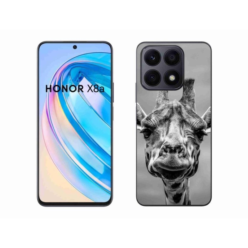 Gélový kryt mmCase na mobil Honor X8a - čiernobiela žirafa