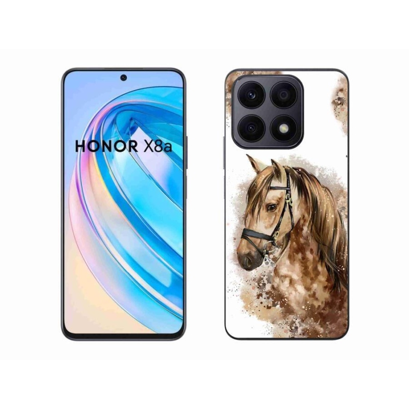 Gélový kryt mmCase na mobil Honor X8a - hnedý kreslený kôň