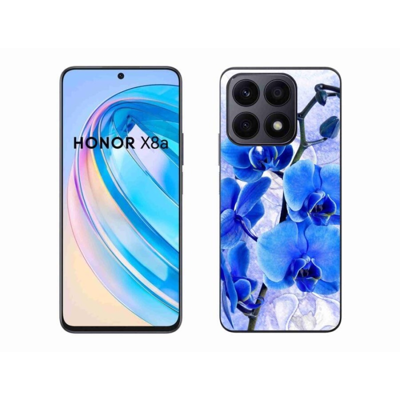 Gélový kryt mmCase na mobil Honor X8a - modré kvety