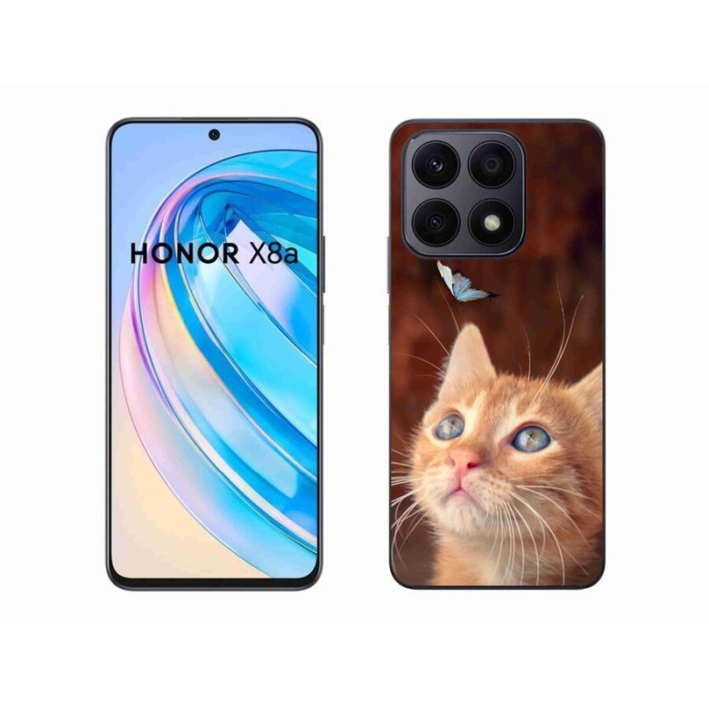 Gélový kryt mmCase na mobil Honor X8a - motýľ a mačiatko