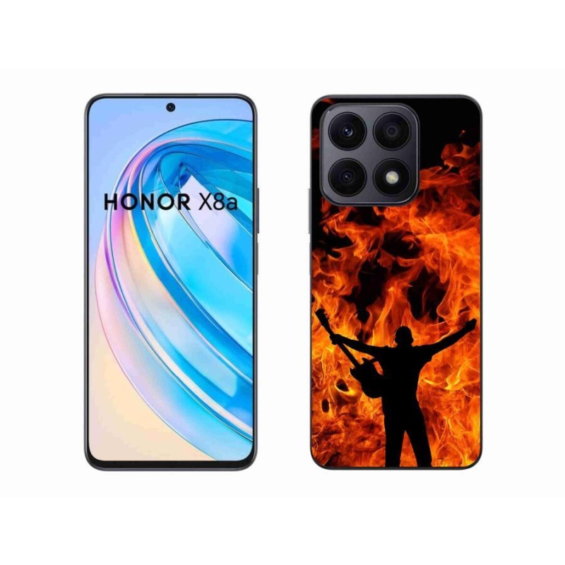 Gélový kryt mmCase na mobil Honor X8a - muzikant a oheň