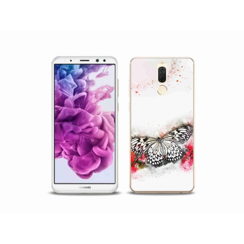 Gélový kryt mmCase na mobil Huawei Mate 10 Lite - čiernobiely motýľ