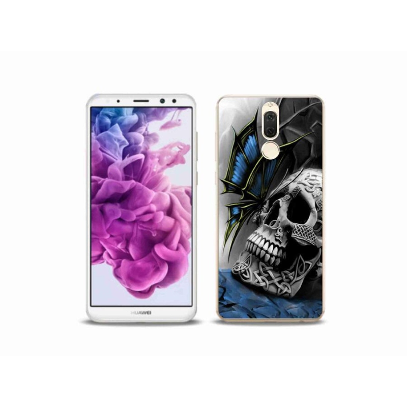 Gélový kryt mmCase na mobil Huawei Mate 10 Lite - motýľ a lebka