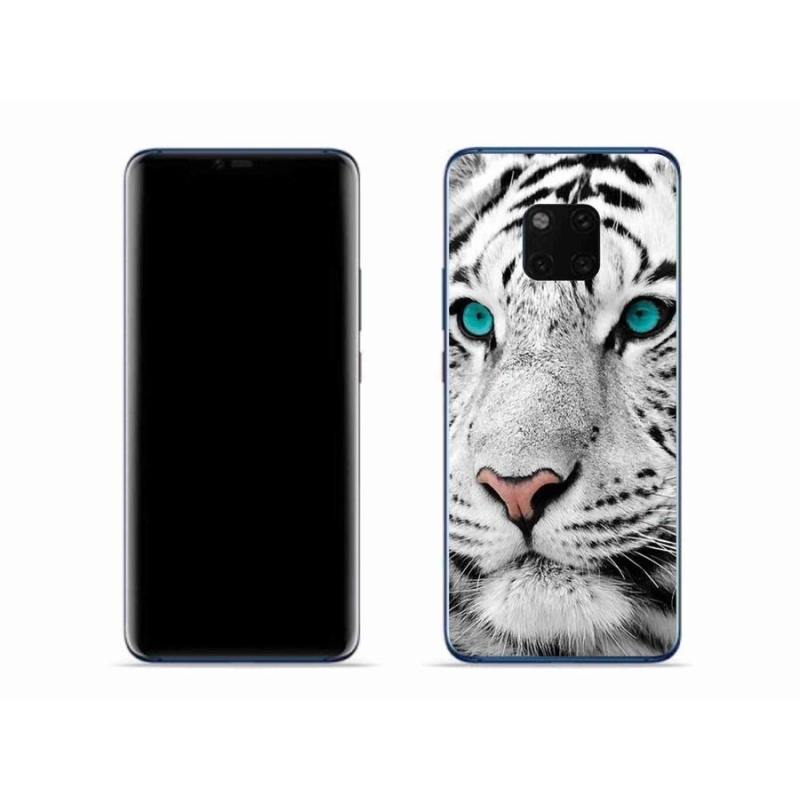 Gélový kryt mmCase na mobil Huawei Mate 20 Pro - biely tiger