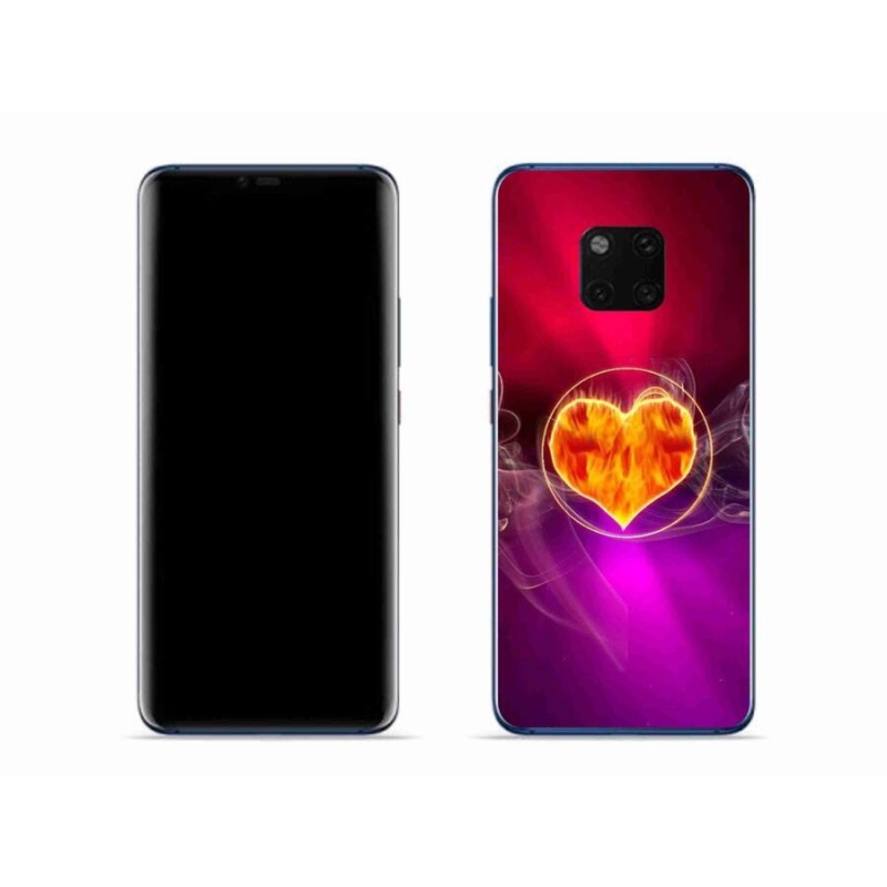 Gélový kryt mmCase na mobil Huawei Mate 20 Pro - ohnivé srdce