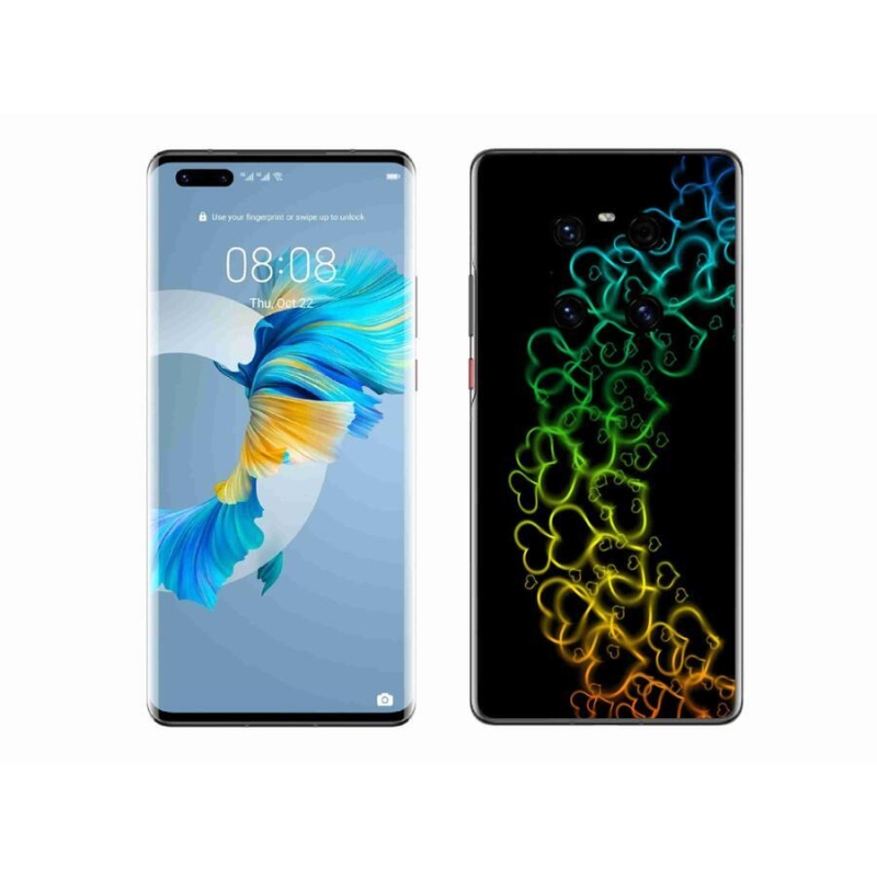 Gélový kryt mmCase na mobil Huawei Mate 40 Pro - farebná srdiečka