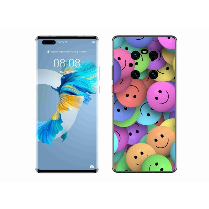 Gélový kryt mmCase na mobil Huawei Mate 40 Pro - farební smajlíci