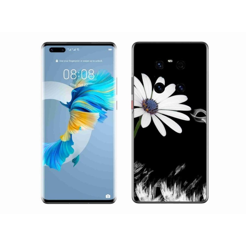 Gélový kryt mmCase na mobil Huawei Mate 40 Pre - biela kvetina