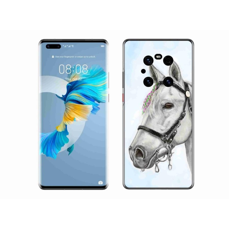 Gélový kryt mmCase na mobil Huawei Mate 40 Pro - biely kôň 1