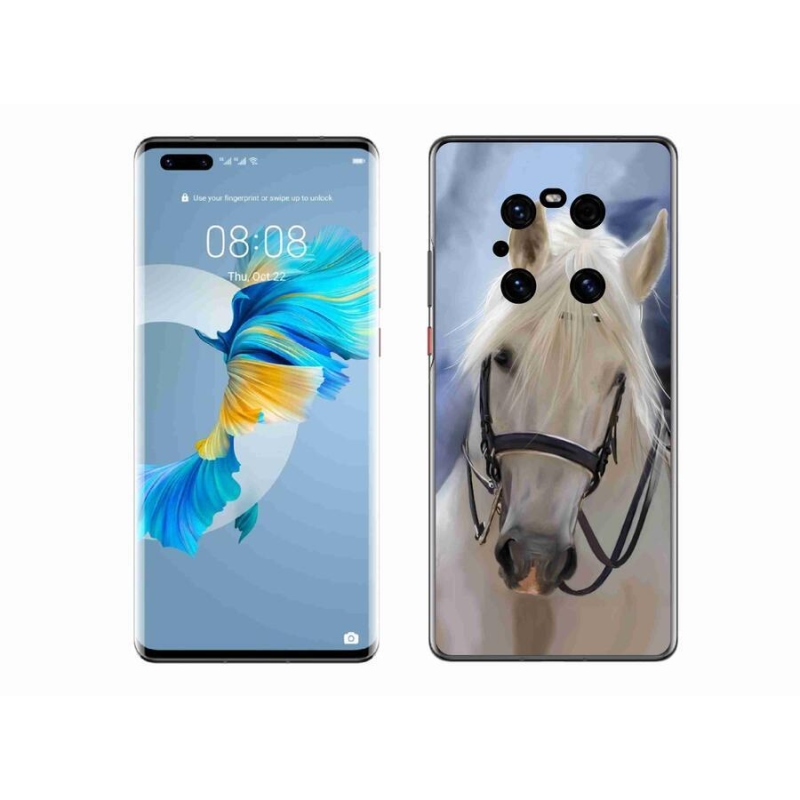 Gélový kryt mmCase na mobil Huawei Mate 40 Pro - biely kôň