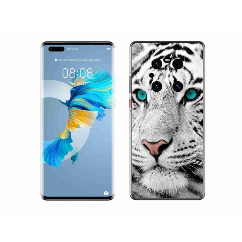 Gélový kryt mmCase na mobil Huawei Mate 40 Pro - biely tiger