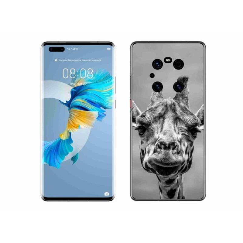 Gélový kryt mmCase na mobil Huawei Mate 40 Pro - čiernobiela žirafa