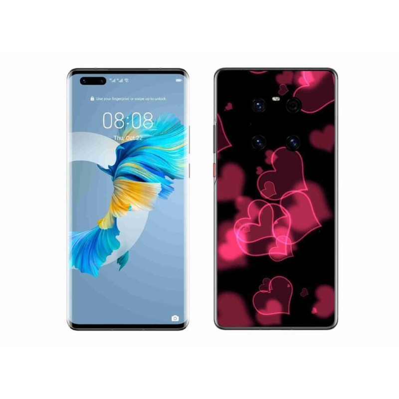 Gélový kryt mmCase na mobil Huawei Mate 40 Pro - červené srdiečka