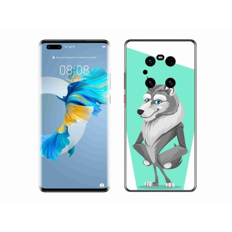 Gélový kryt mmCase na mobil Huawei Mate 40 Pro - kreslený vlk