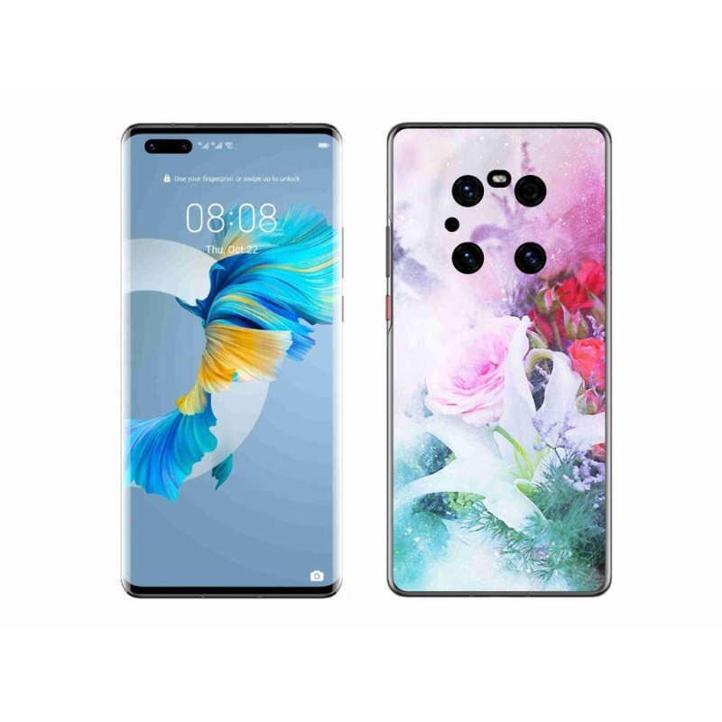 Gélový kryt mmCase na mobil Huawei Mate 40 Pro - kvety 4