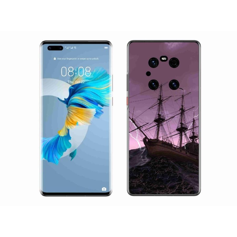 Gélový kryt mmCase na mobil Huawei Mate 40 Pro - loď v búrke