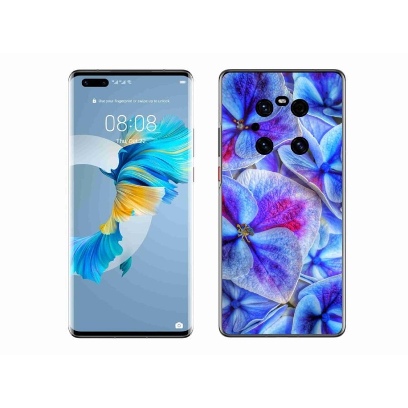 Gélový kryt mmCase na mobil Huawei Mate 40 Pro - modré kvety 1